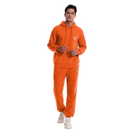 AKsit Men's Sweatsuit 2 Piece Hoodie Outfit Tracksuit Warm Jogging Suits Outfit Sports Casual Athletic Fashion Wear Pullover Suit Sets(Orange XL)