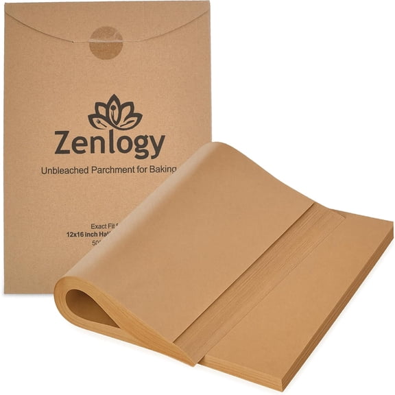 Parchment Paper Sheets 12x16 Inches 500 Count Unbleached Chlorine-Free High Heat Non-Stick Pre-Cut for Half Sheet Pans