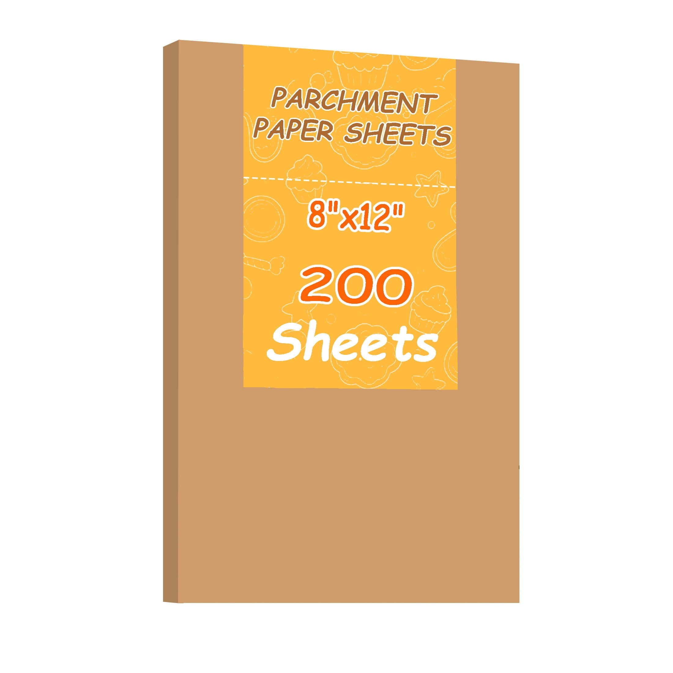 200‑Sheet Parchment Paper Sheets for Baking, 8"x12" Pre‑Cut Non‑Stick Baking Liners, Oil‑Proof Cooking Parchment Paper, Non‑Stick Cooking Sheets for Oven Roasting & Air Fryer