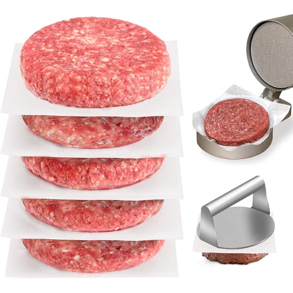 Parchment Paper Squares for Burger Press, Set of 300, 7 x 7 Inch Hamburger Patty Paper, Non Stick Patty Paper for Smash Burger Press, Burger Patty Maker, Separating Freezing Burgers & More