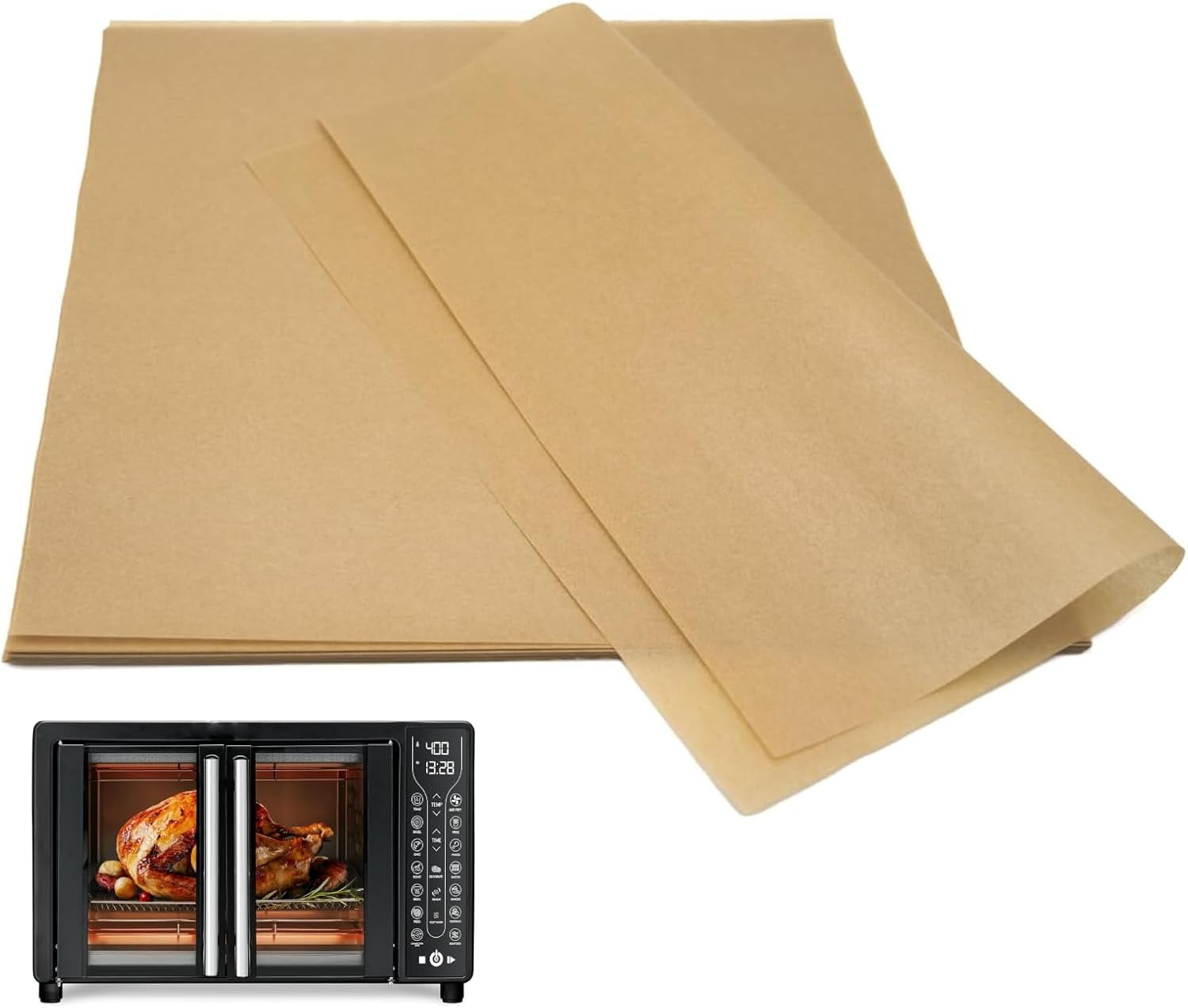 Parchment Paper for Gourmia Toaster Oven Air Fryer, 100 PCS Unbleached Air Fryer Liners