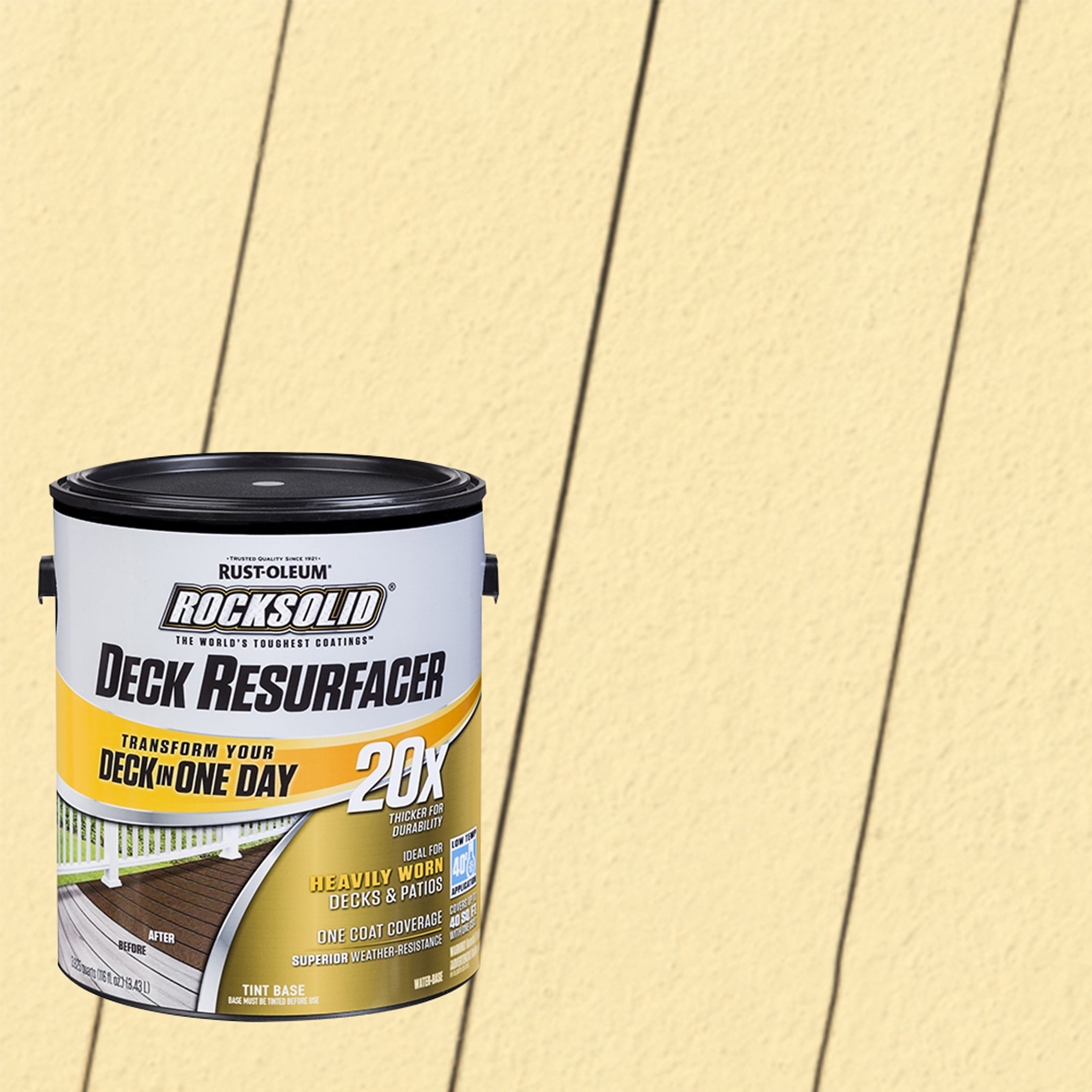 Parchment, Rust-Oleum RockSolid 20X Exterior Wood Deck Resurfacer-319395T, Gallon