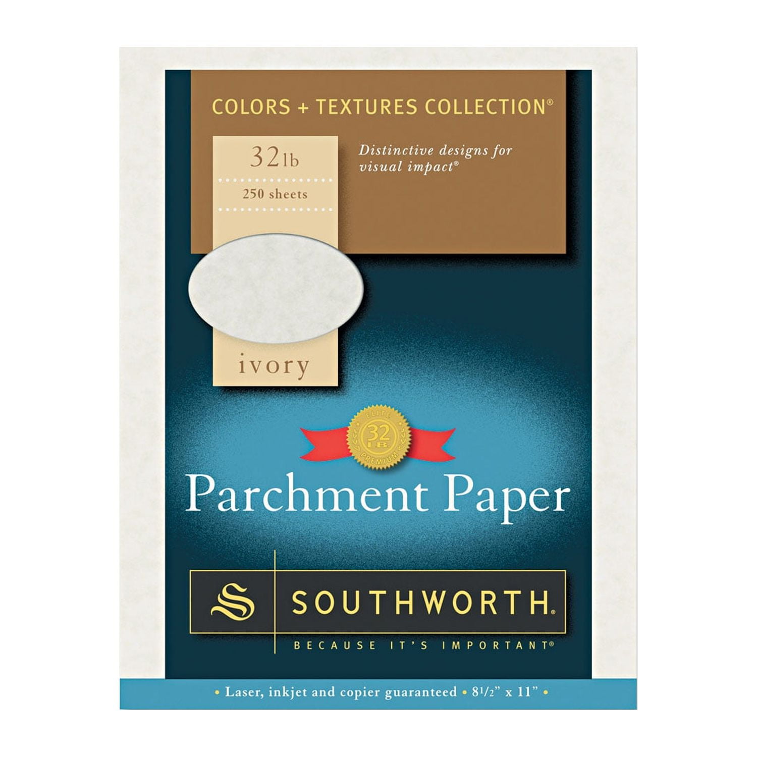 Southworth Parchment Certificates, Vintage, 8 1/2 x 11, Ivory w/ Silver-Foil Border, 50/Pack