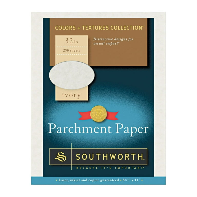 Parchment Specialty Paper, Ivory, 24 lb., 8 1/2 x 11, 100/Box, Sold as 1 Package Parchment Specialty Paper, Ivory, 24 lb., 8 1/2 x 11, 100/Box, Sold as 1 Package