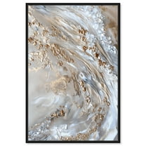Parchment Tide Canvas Elegant Gold Abstract by Art Remedy, Black Frame, 10" x 15"
