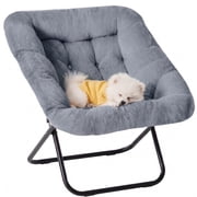 Parcus Furry Cozy Lounger with Foldable Design – Supports up to 450 lbs, Versatile Floor Couch for Homes, Dorms & Studios, Grey