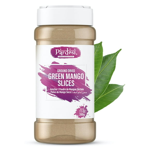 Pardesi Amchur Powder 7.1oz 200gm I Dry Mango Powder Ground I Authentic Indian Spice I Vegan I Best for Marinades I Chutneys - Resealable Jar Packaging