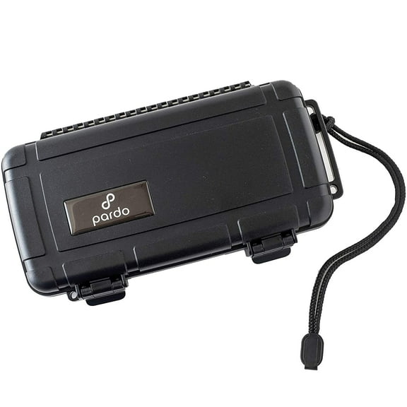 Pardo Cigar Travel Humidor Cigar Box - Airtight, Waterproof, Portable Humidor Case with Built-In Humidifier Disc, Durable Storage for up to 5 Cigars - Compact Cigar Travel Case