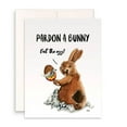 thumbnail image 1 of Pardon a Bunny Easter Card – Cute Bunny with Chocolate Egg Design – Perfect Blank Greeting Card for Easter, Spring Celebrations, and Special Greetings, 1 of 2