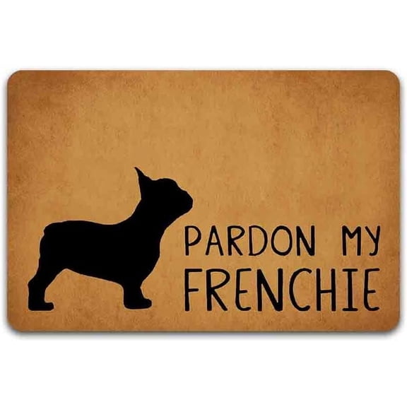 Pardon My Frenchie Mats for Front Door Entry Front Porch Doormat Non-Slip Carpet Rugs Floor Mat Decorative for Home Bathroom Kitchen Indoor 16x24 Inch