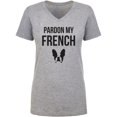 thumbnail image 1 of Pardon My French (Bulldog) Womens V-Neck T-Shirt, 1 of 3