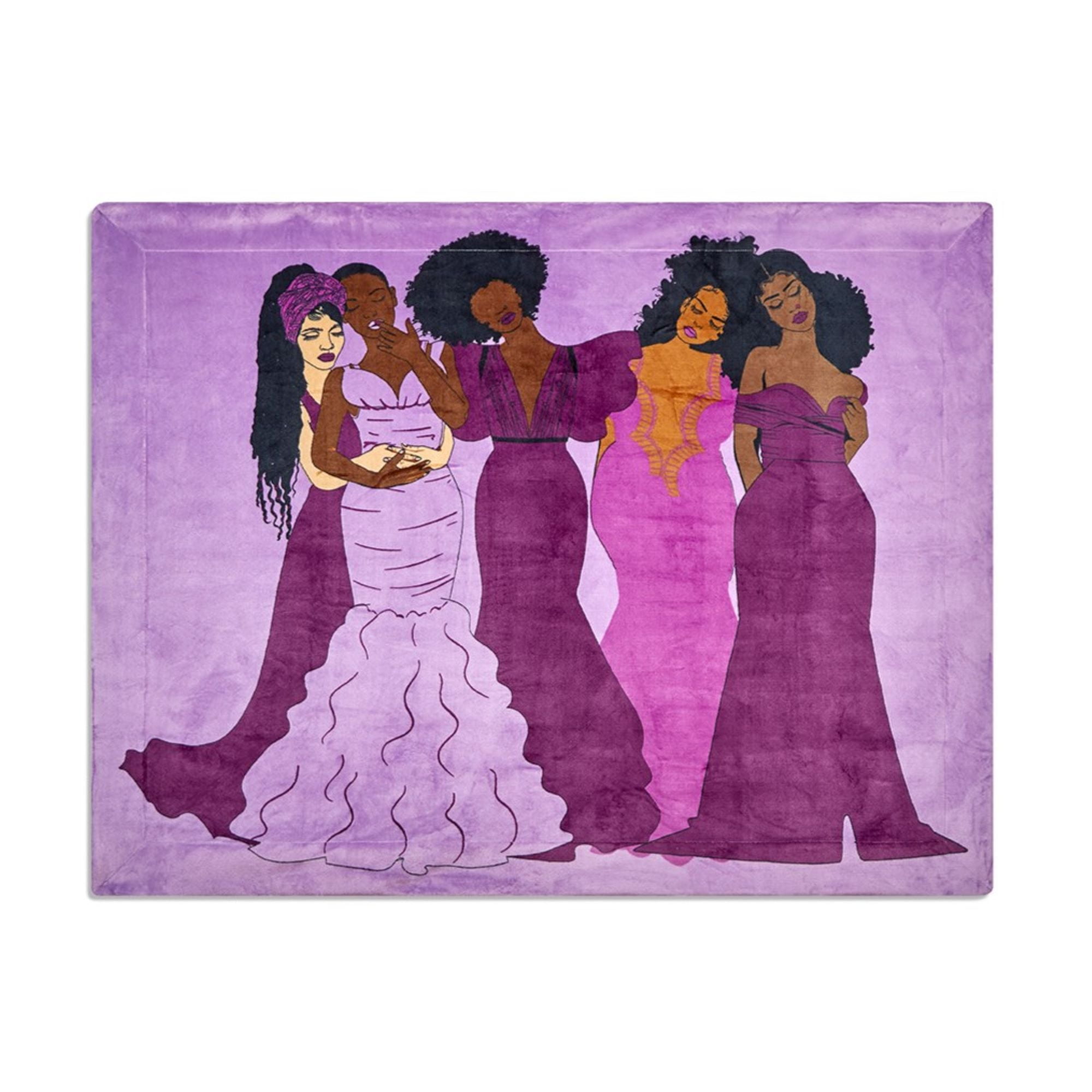 Pardon My Fro Harmony Purple Sherpa Fleece Throw Blanket for Women, 50