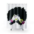 thumbnail image 1 of Pardon My Fro Shanell White Grommet Standard Shower Curtain, Polyester, 71" x 71", 1 Piece, 1 of 5