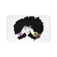 thumbnail image 1 of Pardon My Fro Shanell White Printed Non-Slip Microfiber Bath Mat, 30" x 20", 1 Piece, 1 of 5