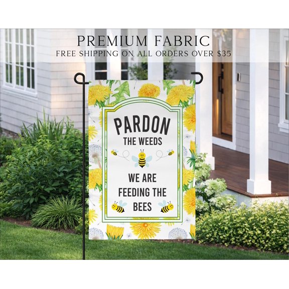 Pardon The Weeds Garden Flag Spring Garden Flag Summer Garden Flag Porch Decor Entry Flag