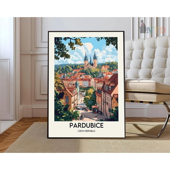 Pardubice Bohemia Czech Republic City Map Wall Art Photo Print, Unframed Paper Poster 8x10in