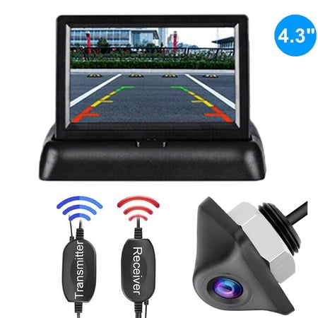 Pare HD Wireless Car Portable Backup Camera System with 4.3 Monitor, Black