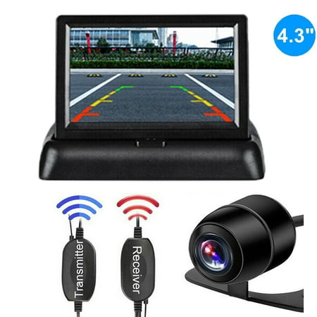 Pare Wireless HD Portable Rear View Backup Camera System for Car with 4.3 Monitor