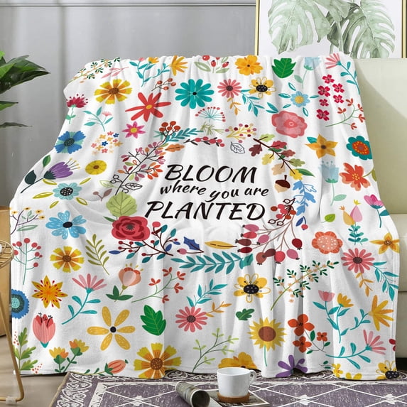 Paready Floral Throw Blanket Colorful Wildflowers Blanket Cozy Flower Throw Blanket Lightweight Fleece Blanket Floral Gift for Girls Kids Flannel Soft Plush Throw for Couch Sofa Camping (30"x40")