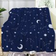 thumbnail image 1 of Paready Stars Moon Blanket Soft Flannel Fleece Throw Blanket Cozy Blue Starry Night Blanket for Boys Girls Kids Comfortable Constellation Blanket for Sofa Living Room Travel Camping Couch (50"x60"), 1 of 8