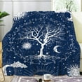 thumbnail image 1 of Paready Tree of Life Blanket Flannel Sun and Moon Blanket Vintage Viking Throw Blanket Retro Astrology Fleece Blanket for Adults Kids Cozy Tree of Life Plush Blanket for Couch Sofa Camping (30"x40"), 1 of 7