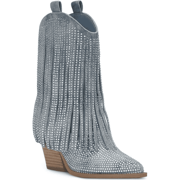 Paredisa Fringe Bootie in Denim Blue