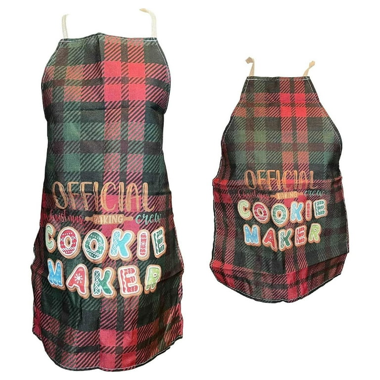 Parent and Child Christmas Cookie Baking Crew Aprons (Set of 2
