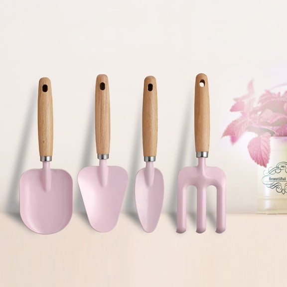 Parent-Child Gardening Joy, 4-Piece Iron Horticultural Tool Set, Ergonomic Macaron Shovel Rake Kit, Rust-Proof Metal Garden Set for Balcony Potted