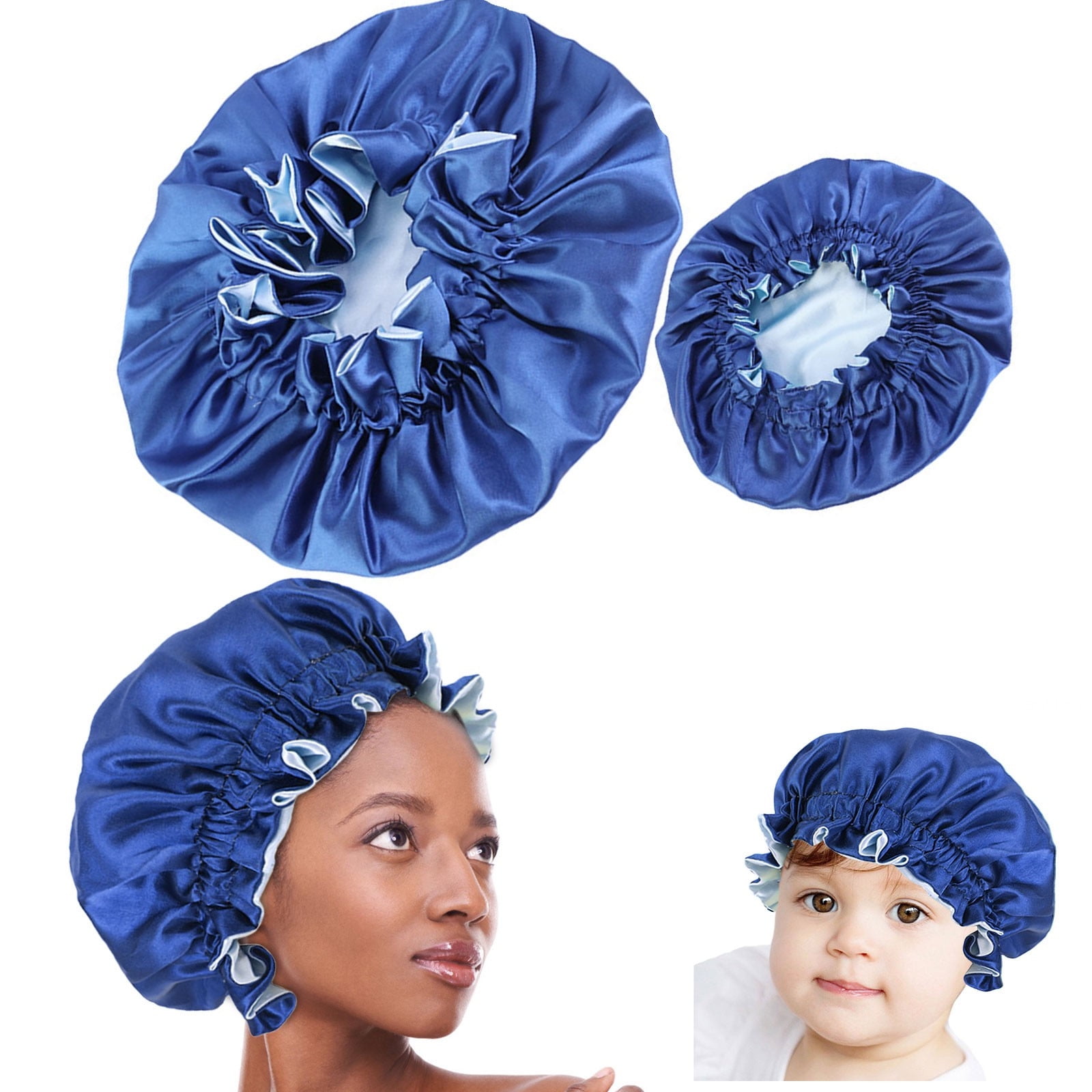 Parent Child Lace Satin Nightcap Imitation Silk Nightcap Hair Design