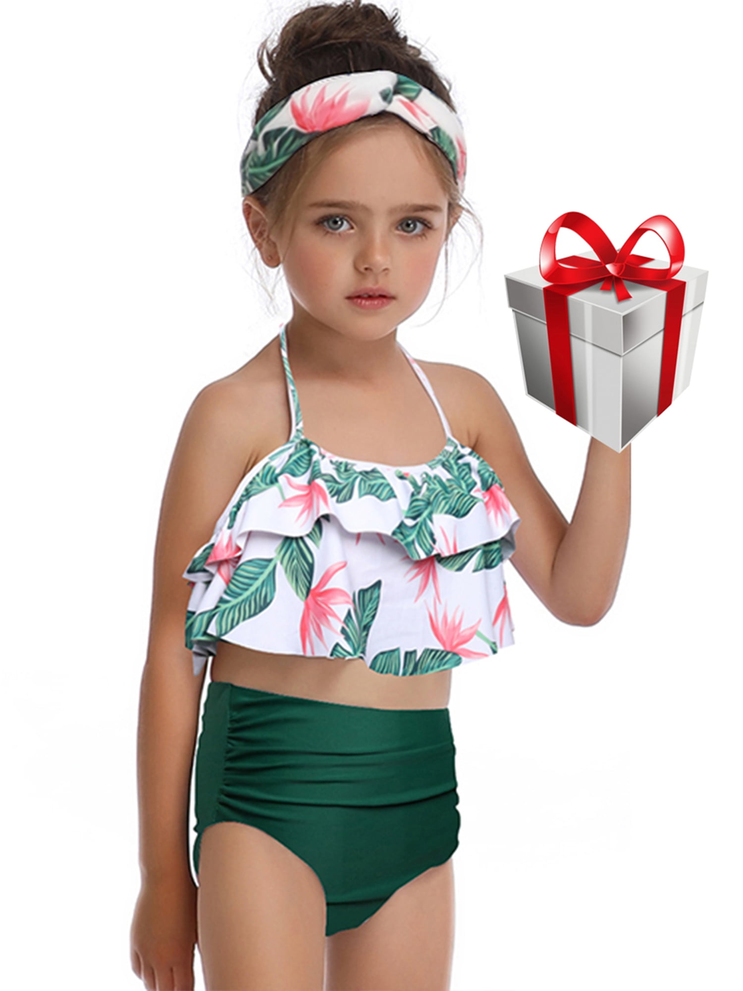 Esho Girls Two Piece Swimsuits Kids Tween Girl Bikini Set Bathing Suit  Swimwear 6-14T 
