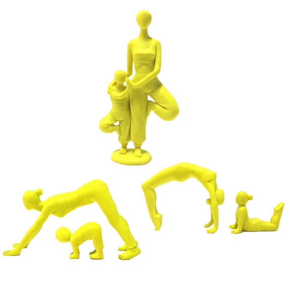 Parent-Child Yoga Set Resin Decorations Miniature Model Photography Props Wedding Housewarming Children Birthday Party Gifts