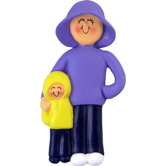 Parent Female with 1 Child Personalized Christmas Ornament DO-IT-YOURSELF