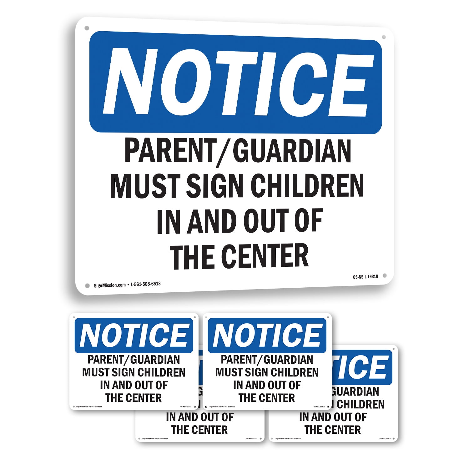 Parent Guardian Must OSHA Notice Rigid Plastic Sign 24 Inch x 18 Inch ...
