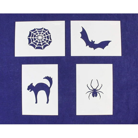 Parent Stencil Halloween 4 Piece Set (Cat, Bat, Web, Spider)