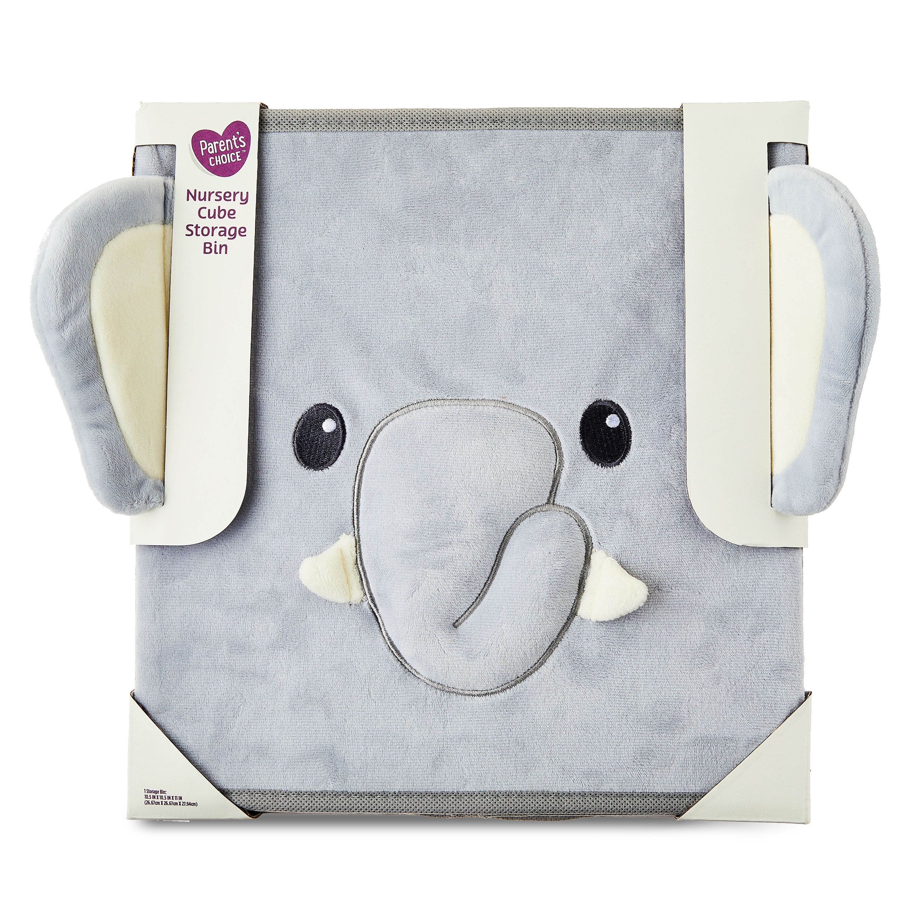 Parent’s Choice 10.5" Polyester Storage Bin, Child, Grey Elephant
