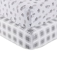 thumbnail image 1 of Parent's Choice 100% Cotton Fitted Crib Sheets for Baby Boys and Girls, Plaid Sheep, 2-Pack, 1 of 10