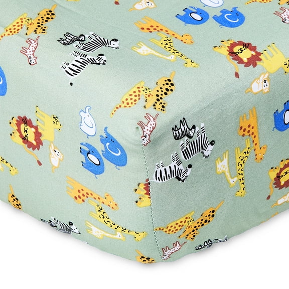 Parent's Choice 100% Cotton Infant Fitted Crib Sheet, Jungle Family