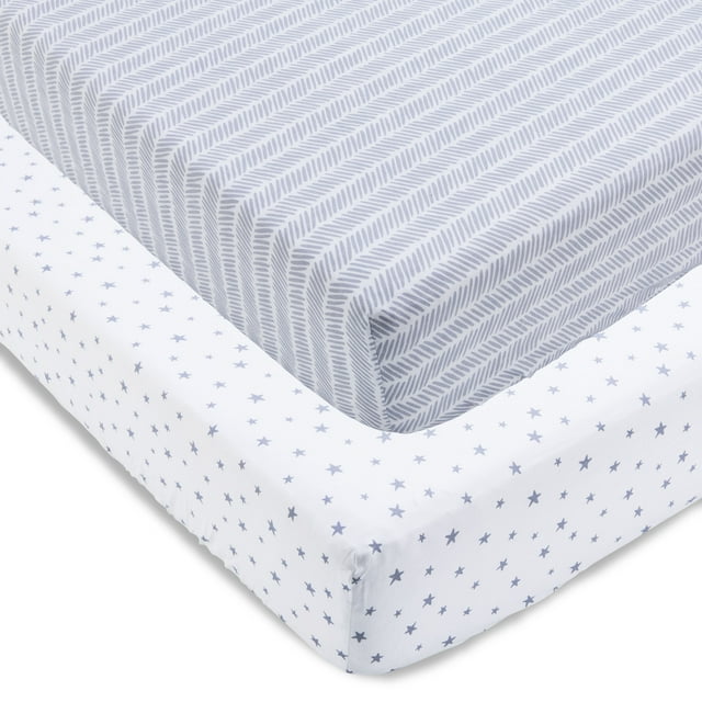 Parent's Choice 2Pack Cotton Fitted Crib Sheets for Baby Boys and