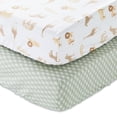 thumbnail image 1 of Parent's Choice 2-Piece Cotton Fitted Crib Sheets for Baby Boys and Girls, Safari, 1 of 8