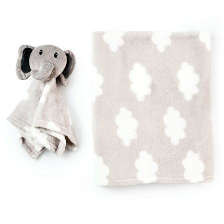 Parent's Choice 2-Piece Gray Elephant Baby Blanket and Lovey Set