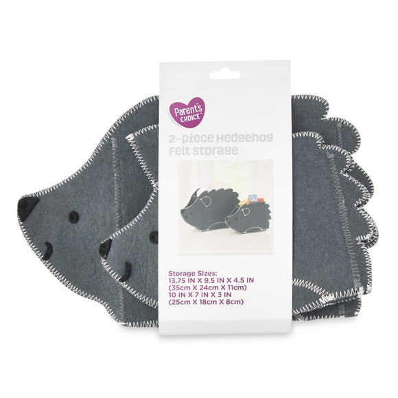 Parent's Choice 2-Piece Hedgehog Felt Storage Organizer