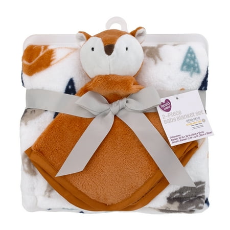 Parent's Choice 2-Piece Woodland Fox Baby Blanket and Fox Lovie Set, Unisex, Infant, Plush