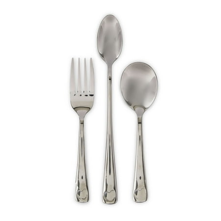 Parent's Choice 3 Piece Count Premium Stainless Steel Infant Flatware Set, Fork and 2 Spoons, Silver