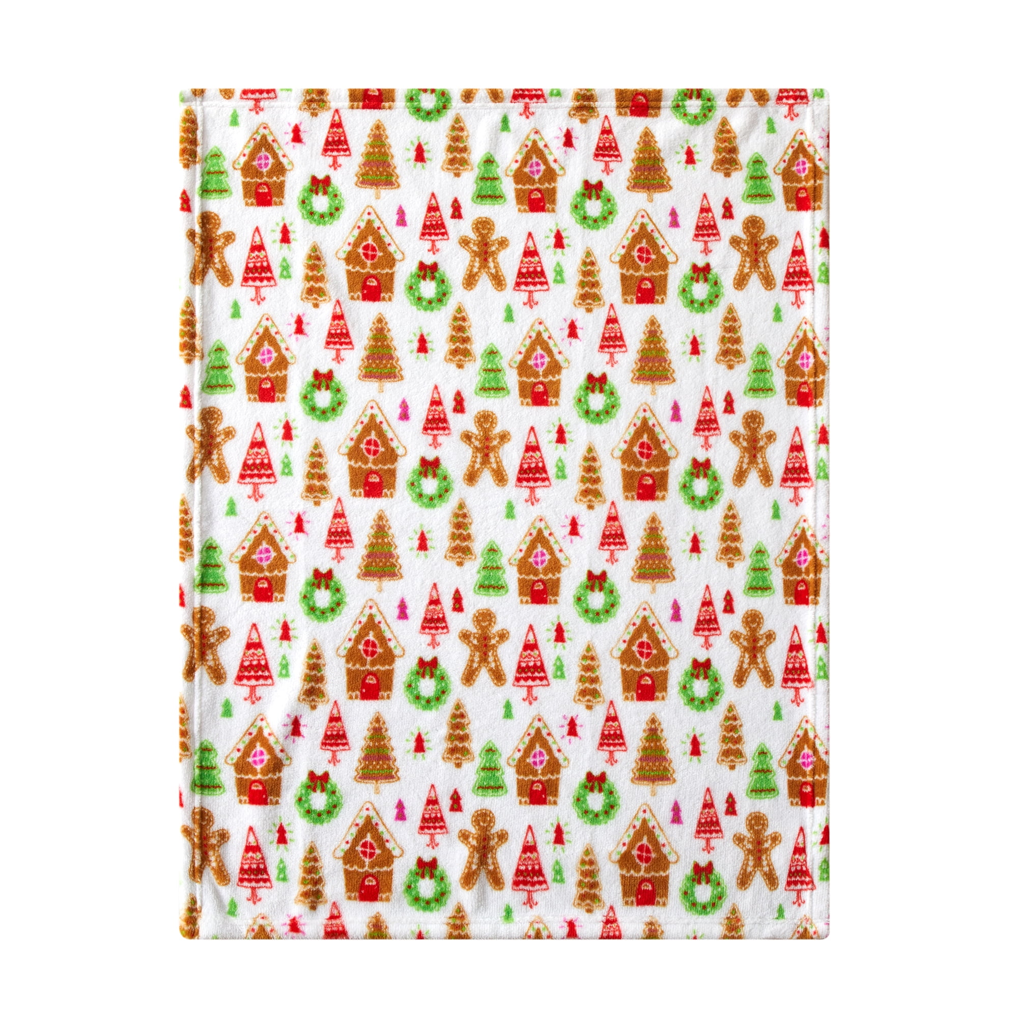 Parent's Choice 30" x 36" Gingerbread Plush Baby Blanket, White - Walmart.com