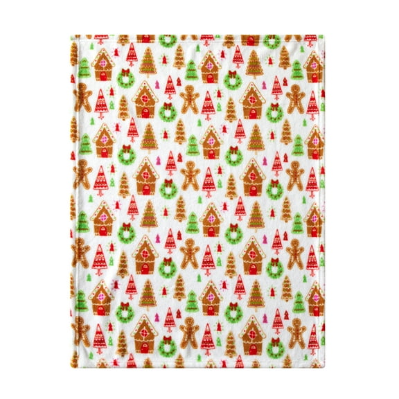 Parent's Choice 30" x 36" Gingerbread Plush Baby Blanket, White