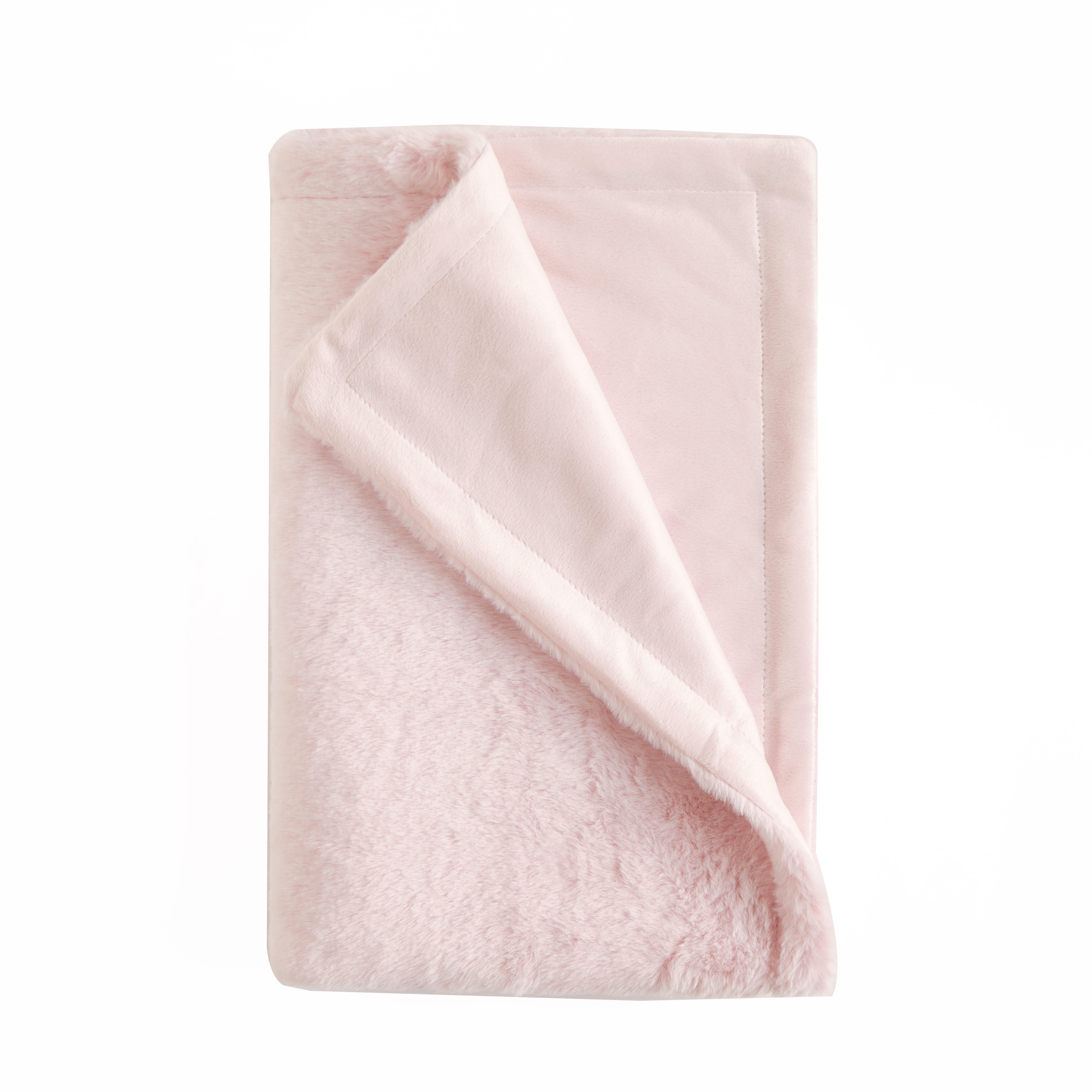 Parent's Choice Pink Baby Blanket 30 x 40 Faux Fur Micromink Reversible