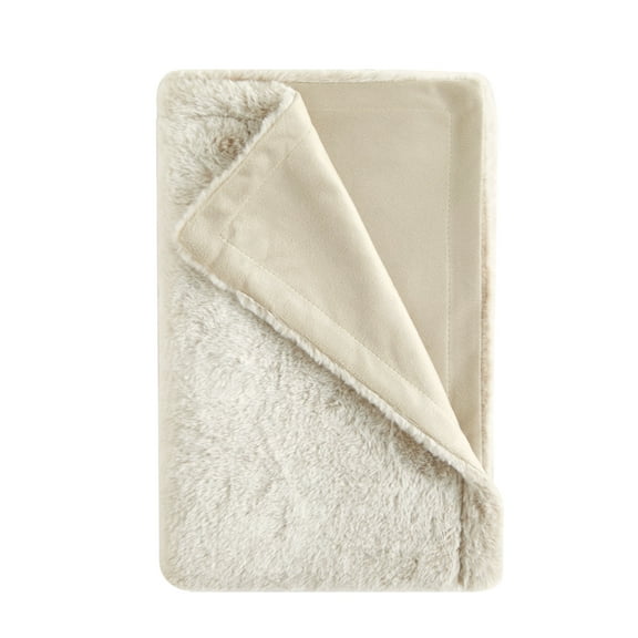 Parent's Choice 30" x 40" Reverse Backdye Faux Fur to Micromink Baby Blanket, Taupe