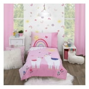 Parent's Choice 4 Piece Llama Bedding Set, Toddler Bed, Pink and Purple, Toddler Girl Bedding