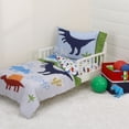 thumbnail image 1 of Parent's Choice 4-Piece Toddler Bedding Set, Blue, Green, Dino, 1 of 7