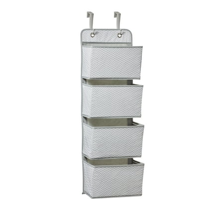 Parent's Choice 4 Pocket Nursery Hanging Organizer, Gray and White